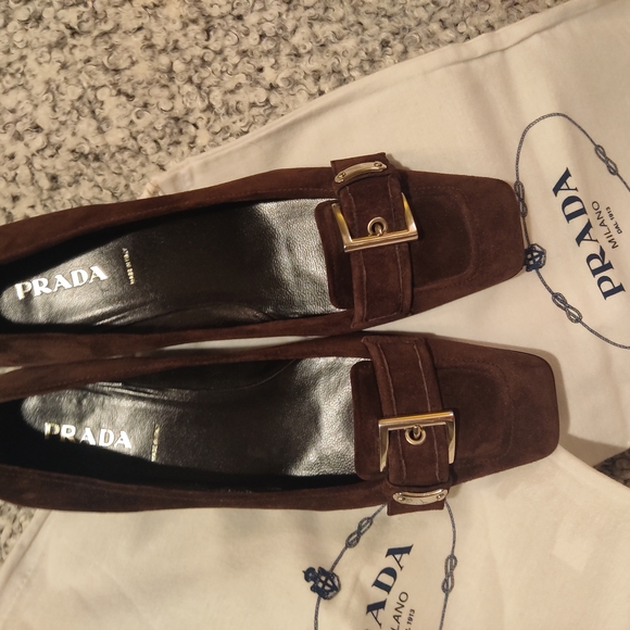 COPY - COPY - Prada Women's Brown Suede Loafers - Picture 1 of 5